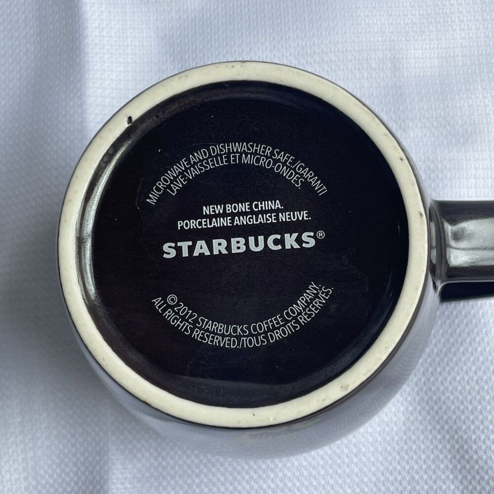 Starbucks Coffee Mug Siren Mermaid 2012 Anniversary Black Brown Gold 12oz - Picture 5 of 7